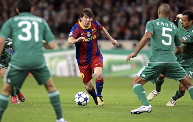 Lionel Messi anotó el segundo gol del juego y completó 150 con el Barcelona. Foto: EFE