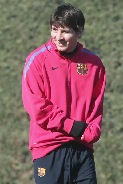 El delantero argentino del FC. Barcelona, Leo Messi, durante el entrenamiento del equipo azulgrana. Foto: EFE