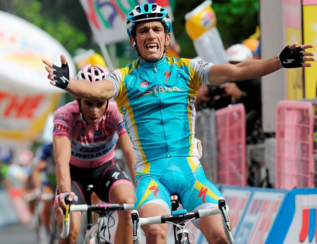 Paolo Tiralongo, corredor italiano ganador de la etapa 19 del Giro. Foto: EFE