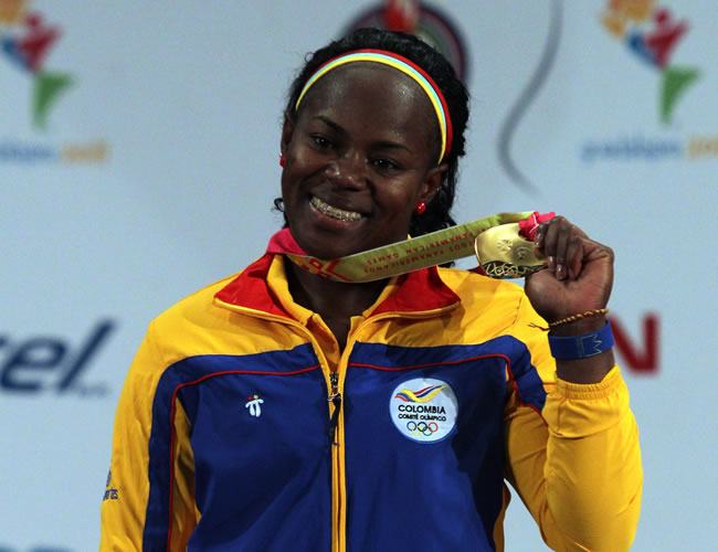 Ubaldina Valoyes, Oro en los 75 Kg de los Juegos Panamericanos. Foto: EFE