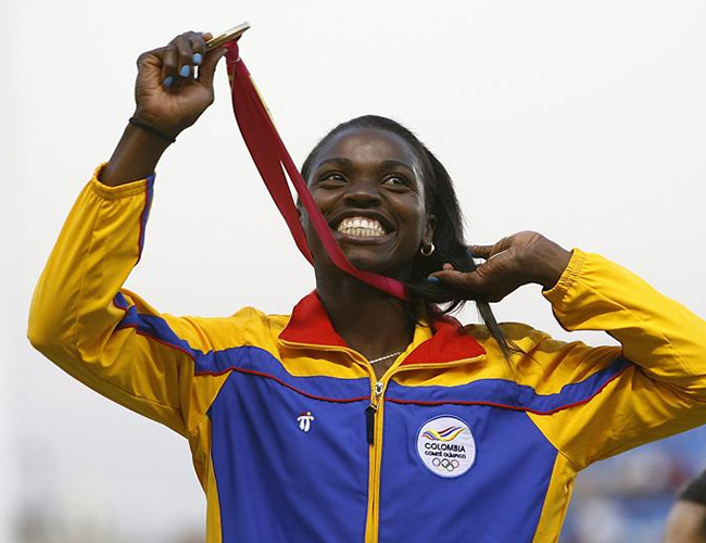 Caterine Ibargüen, medalla de oro panamericana y record continental. Foto: EFE