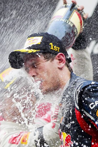 Sebastian Vettel, campeón de la Fórmula Uno y ganador del GP de India. Foto: EFE