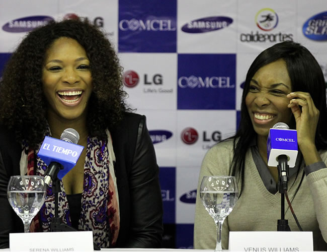 Venus y Serena Williams, por primera vez en Colombia. Foto: EFE