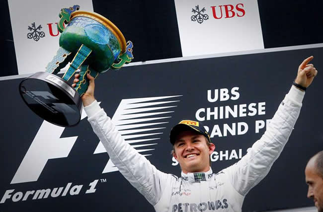Nico Rosberg, piloto ganador en el Gran Premio de China. Foto: EFE