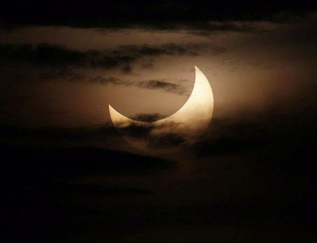 Eclipse solar anular. Foto: EFE