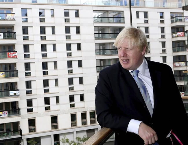 Boris Johnson, alcalde Londres, en la Villa Olímpica. Foto: EFE