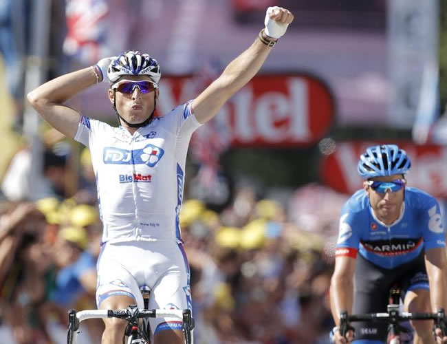 El francés Pierrick Fédrigo ganador de la décimo quinta etapa del Tour de Francia. Foto: EFE
