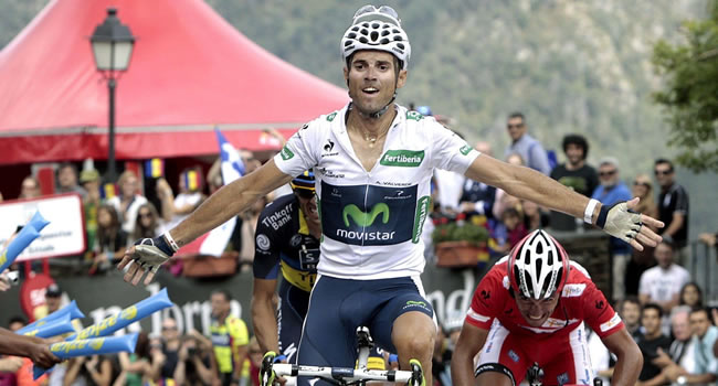 Alejandro Valverde de Movistar, ganador de la octava etapa. Foto: EFE
