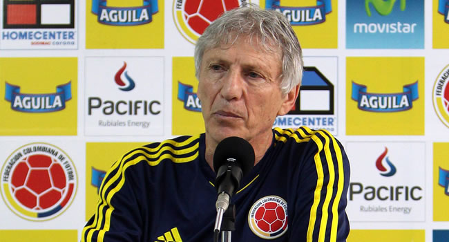José Pékerman, director técnico de la Selección Colombia en rueda de prensa. Foto: EFE