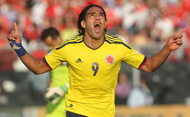 Falcao García celebra su gol contra Chile. Foto: EFE