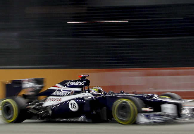 Pastor Maldonado en la sesión de clasificación. Foto: EFE