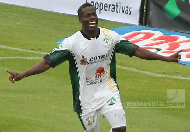 El delantero de La Equidad, Carmelo Valencia, marcó el gol del triunfo. Foto: Interlatin