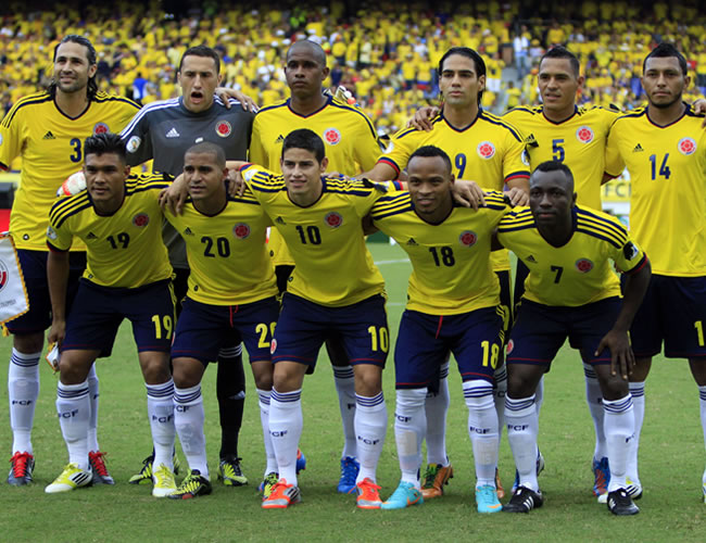 Los jugadores de la selección nacional de fútbol de Colombia. Foto: EFE