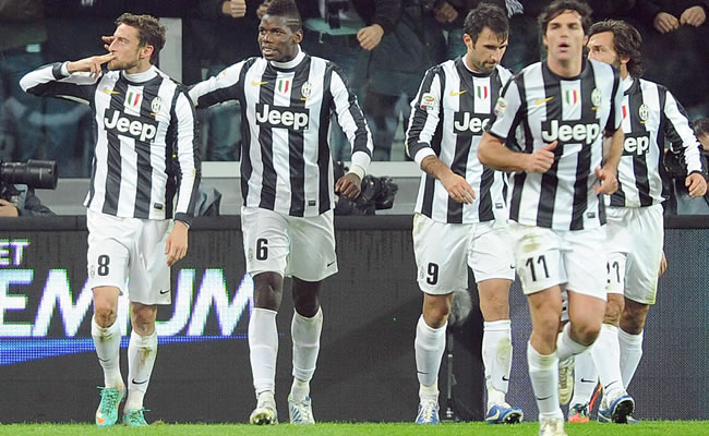 Jugadores de la Juventus festejan el gol Claudio Marchisio. Foto: EFE