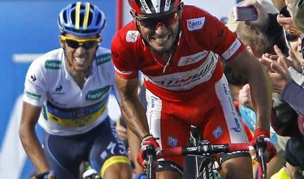 Purito Rodríguez y Alberto Contador en La Vuelta. Foto: EFE