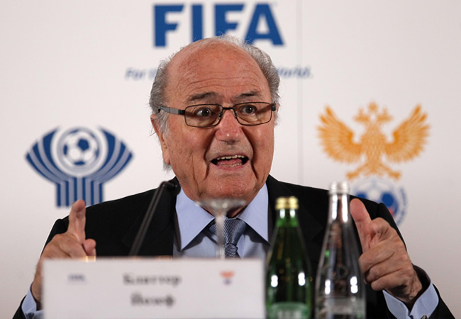 El presidente de la FIFA Joseph Blatter en una rueda de prensa en Rusia. Foto: EFE