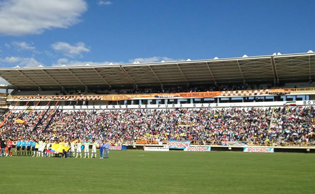 Estadio de La Independencia lleno para el partido entre Boyacá Chicó y Goyang Hi FC. Foto: Twitter
