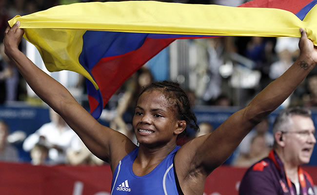 La luchadora colombiana Jackeline Rentería en los Juegos Olímpicos de Londres 2012. Foto: EFE