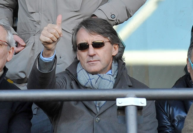 Roberto Mancini, DT del Manchester City de visita en Italia. Foto: EFE