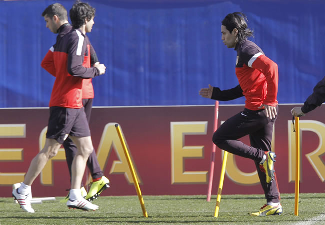 Entrenamiento de los jugadores del Atlético de Madrid. Foto: EFE
