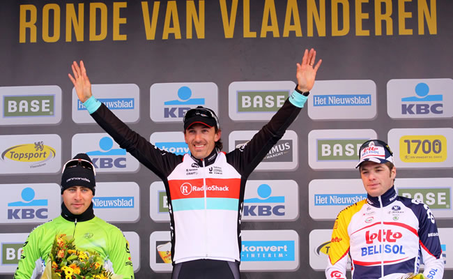 Cancellara revienta a Sagan en el último muro y gana por segunda vez. Foto: EFE