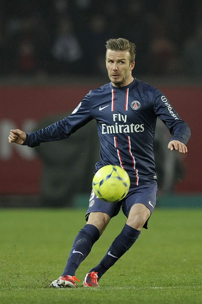 David Beckham (C) of Paris Saint-Germain (PSG). Foto: EFE