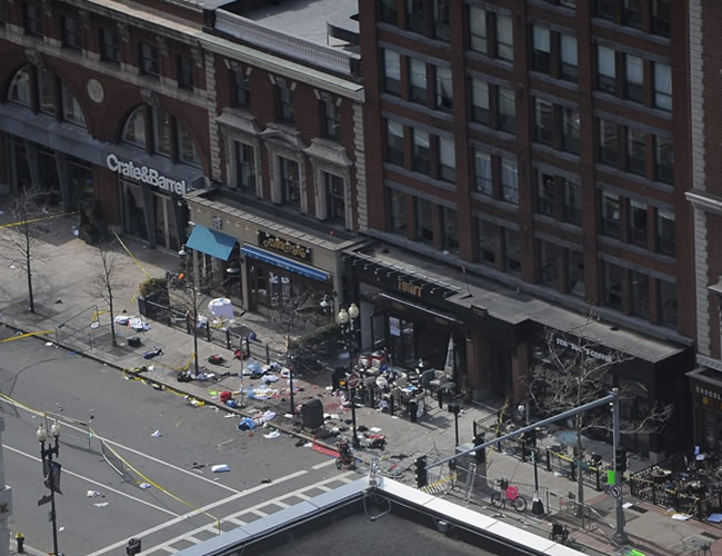 Zona del atentado terrorista en Boston. Foto: EFE