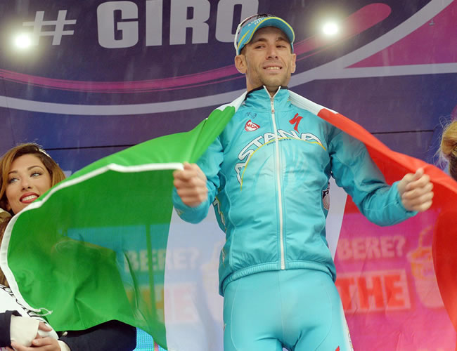 El líder del Giro de Italia, Vincenzo Nibali. Foto: EFE