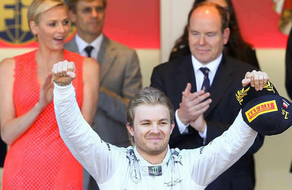 El piloto alemán Nico Rosberg se coronó campeón del Gran Premio de Mónaco. Foto: EFE