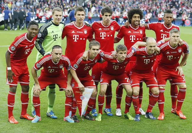 Los jugadores del Bayern Múnich en la final de la Liga de Campeones en Wembley. Foto: EFE