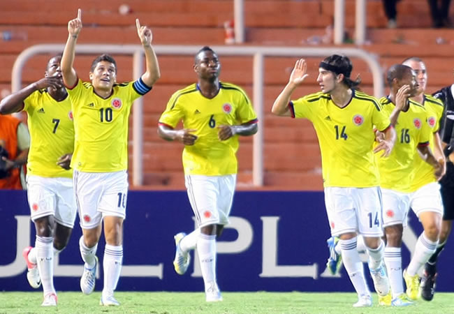 Celebración de la Selección Colombia Sub-20. Foto: EFE