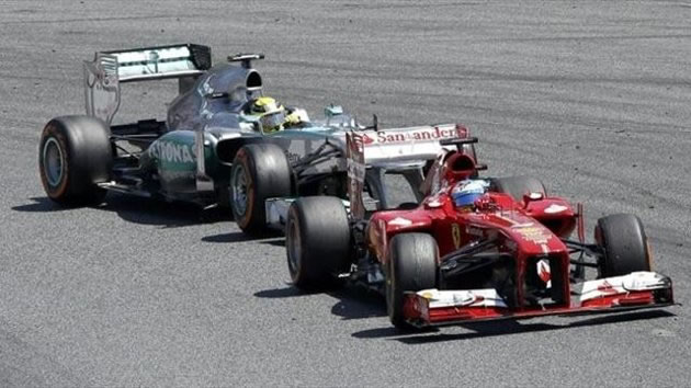 Ferrari, Mercedes, Fernando Alonso, Nico Rosberg. Foto: EFE