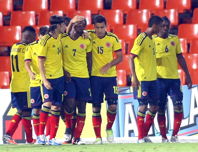 Celebración de los jugadores de la Selección Colombia Sub-20. Foto: EFE