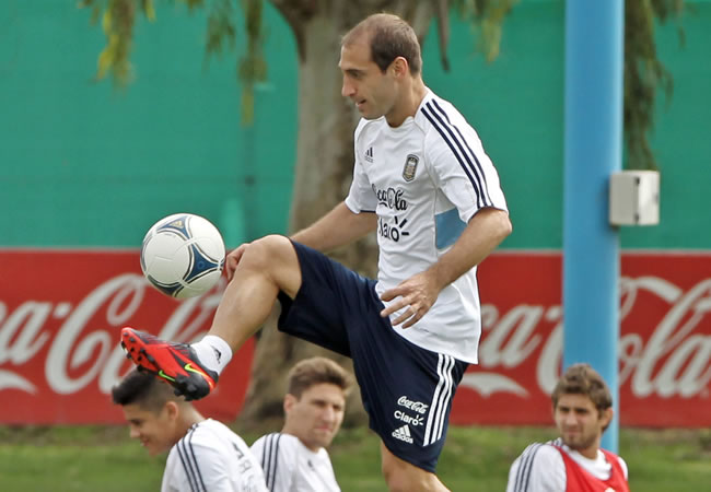 Pablo Zabaleta con la selección argentina. Foto: EFE