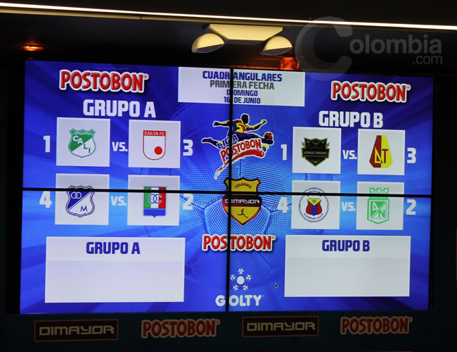 Grupos de los cuadrangulares semifinales de la Liga Postobón 2013-I. Foto: Interlatin