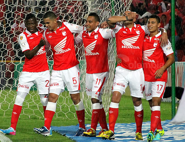 Celebración de los jugadores del Independiente Santa Fe. Foto: Interlatin