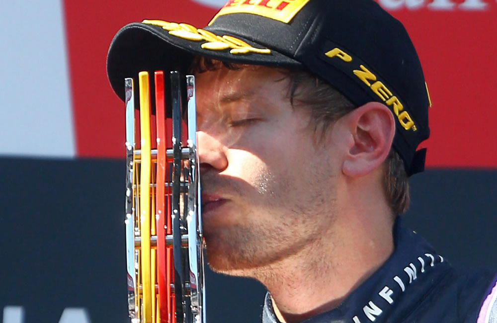 El piloto alemán Sebastián Vettel se coronó campeón del Gran Premio de Alemania. Foto: EFE