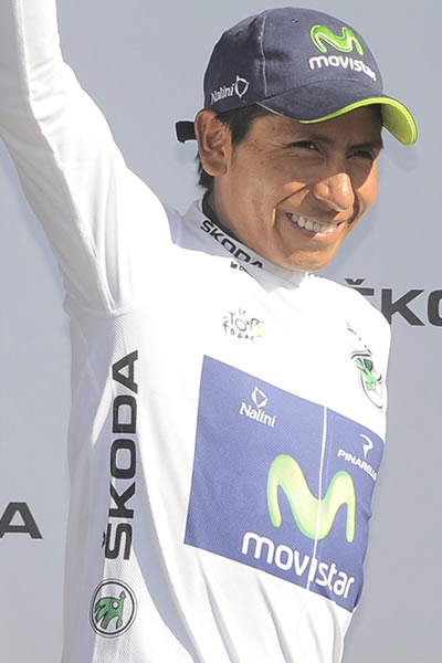 El ciclista colombiano del equipo Movistar, Nairo Quintana. Foto: EFE
