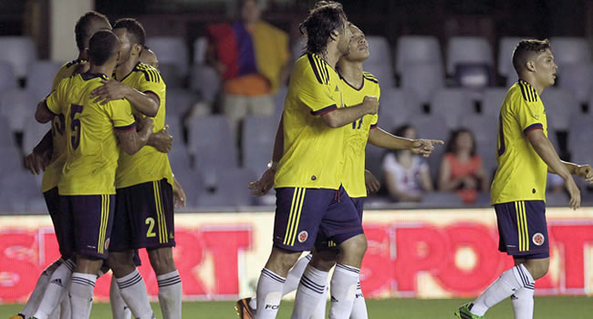 Celebración de los jugadores de la Selección Colombia. Foto: EFE