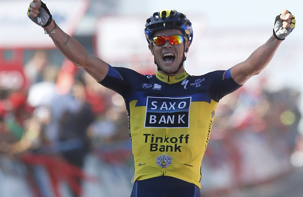 El ciclista irlandés del equipo Saxo Bank, Nicolas Roche se ha proclamado campeón de la segunda etapa de la vuelta a España. Foto: EFE