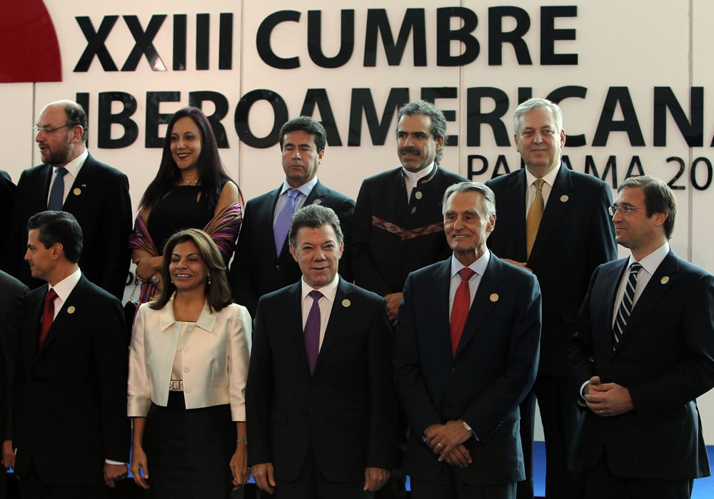 Juan Manuel Santos en la XXIII Cumbre Iberoamericana en Panamá. Foto: EFE