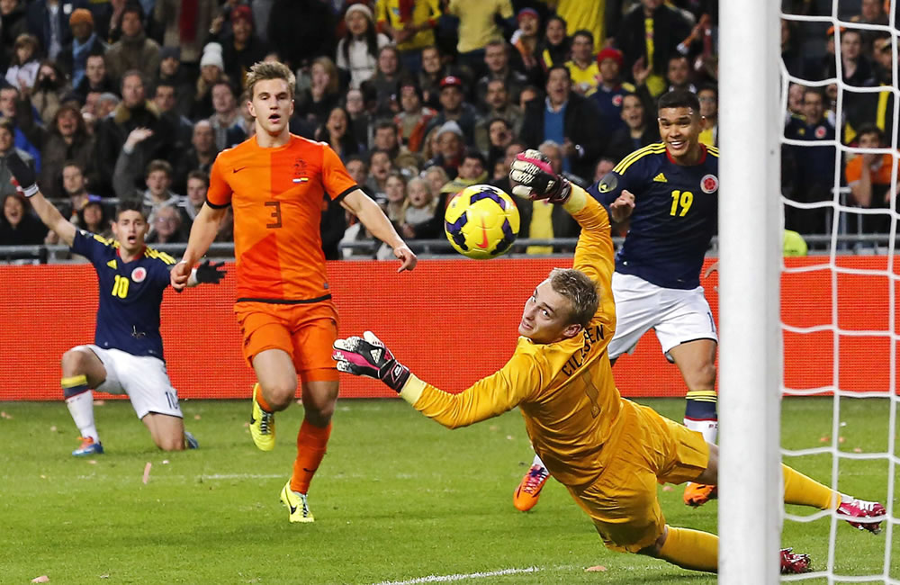 Holanda y Colombia cierran el año con un empate sin goles en Amsterdam. Foto: EFE