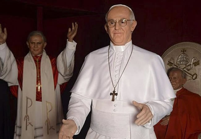 El papa Francisco, nueva figura en el Museo de Cera de Roma. Foto: EFE