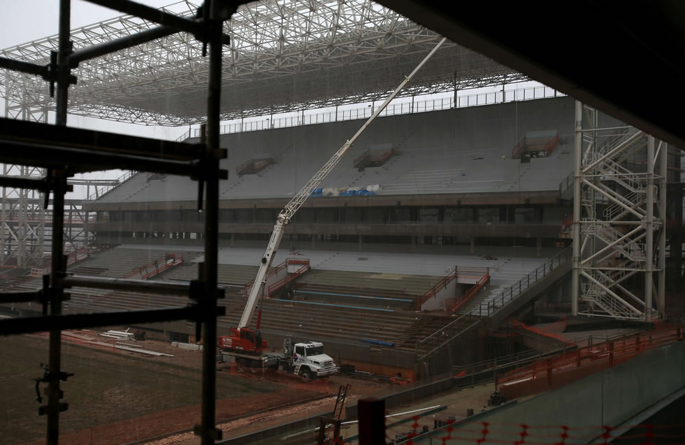 Aspecto general de las obras en la Arena Pantanal, estadio de Cuiabá. Foto: EFE