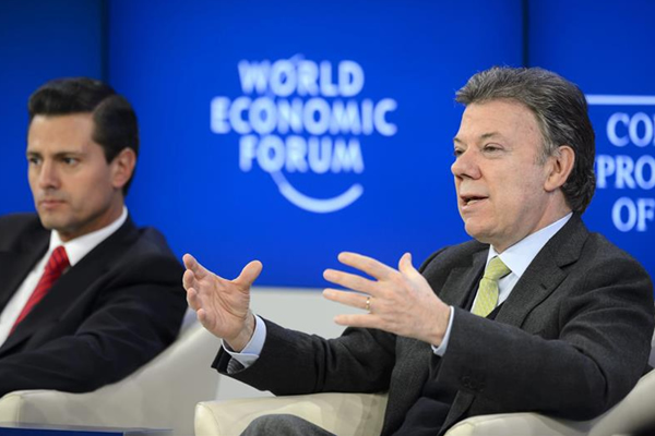 Presidente Santos en Foro Económico Mundial. Foto: EFE