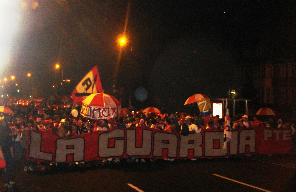 Marcha de celebración de los 73 años de Independiente Santa Fe. Foto: Interlatin