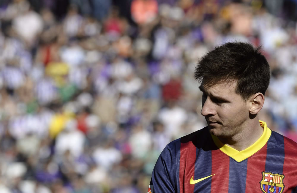 El delantero argentino del FC Barcelona Lionel Messi, durante el partido frente al Valladolid. Foto: EFE