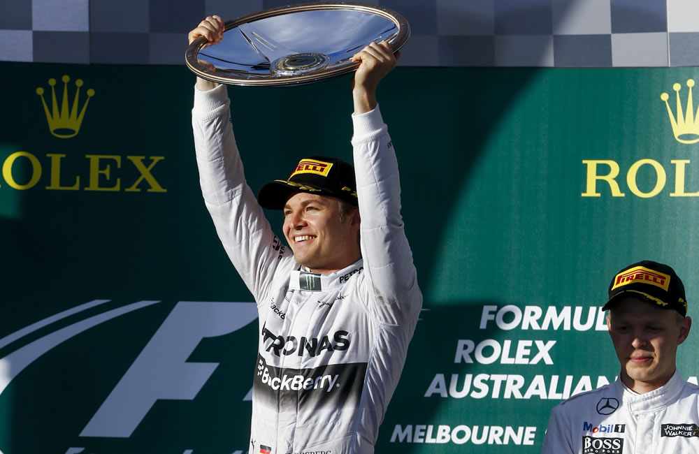 El piloto alemán Nico Rosberg se coronó campeón del Gran Premio de Australia. Foto: EFE