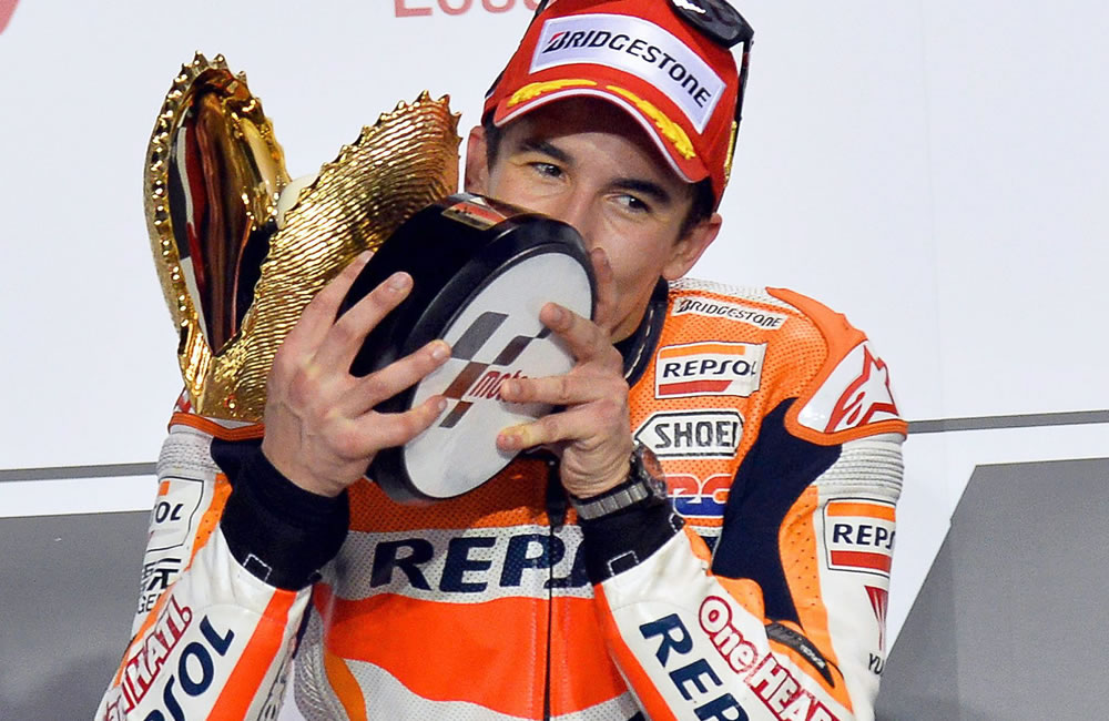El piloto español Marc Márquez se coronó campeón del Gran Premio de Catar. Foto: EFE