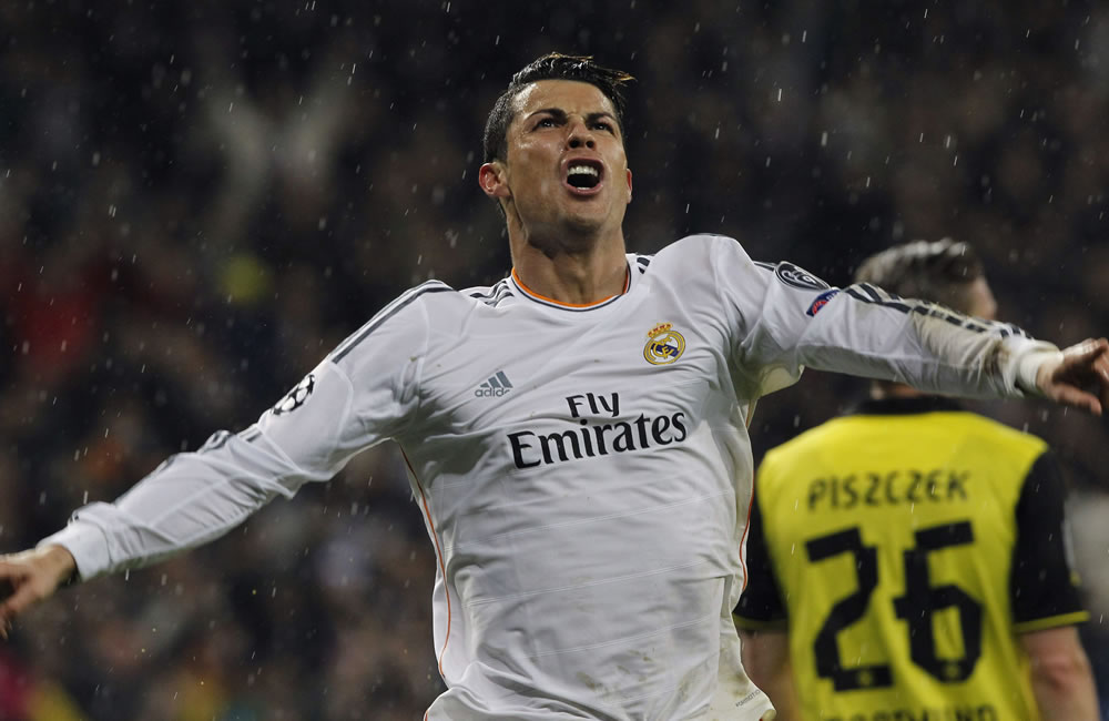 El portugués Cristiano Ronaldo celebra su gol ante el Borussia Dortmund. Foto: EFE